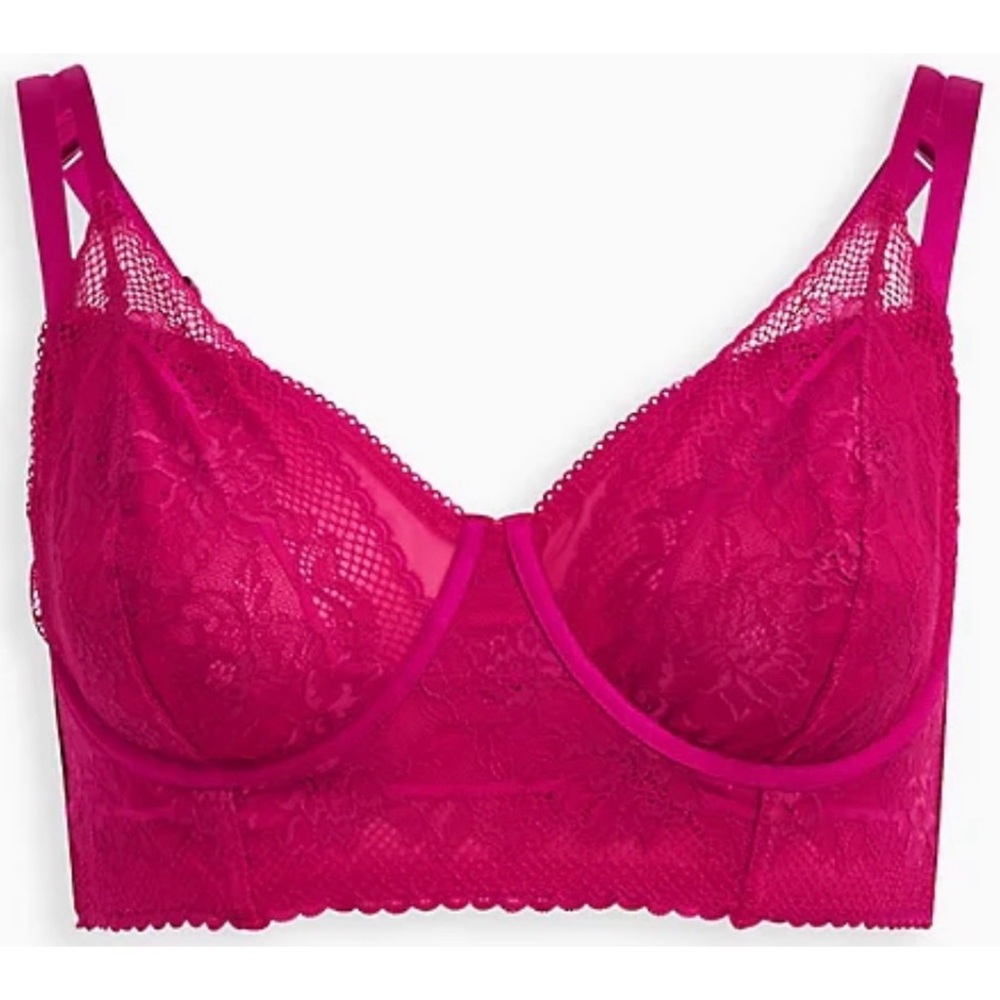 Torrid Women's Lace Bralette - Fuchsia NWT SZ 2X and 1X - Picture 6 of 11